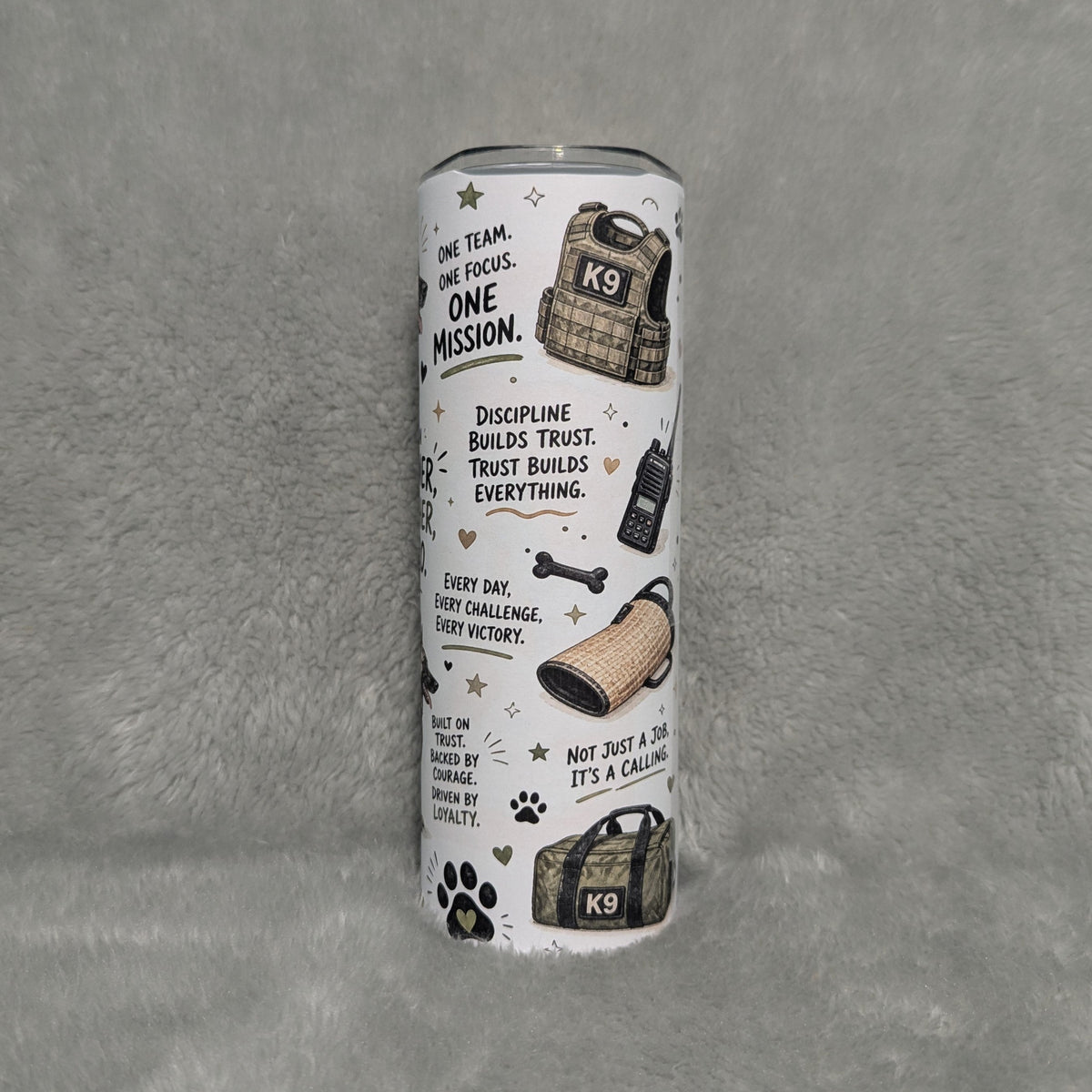 K9 German Shepherd Dog Tumbler 20oz With Reusable Straw