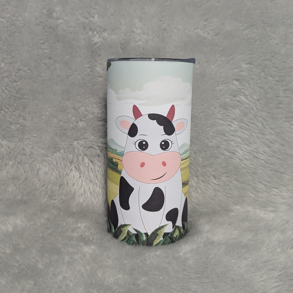 Kids Cow Tumbler 15oz With Reusable Straw, Can Be Personalized