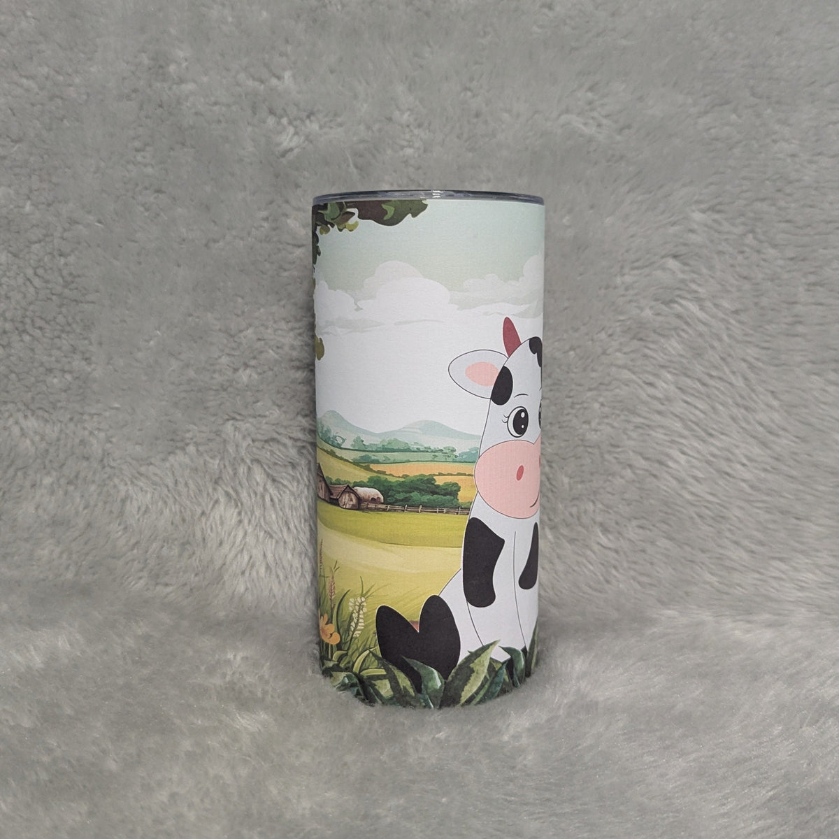 Kids Cow Tumbler 15oz With Reusable Straw, Can Be Personalized