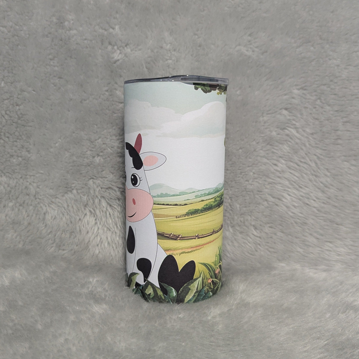Kids Cow Tumbler 15oz With Reusable Straw, Can Be Personalized