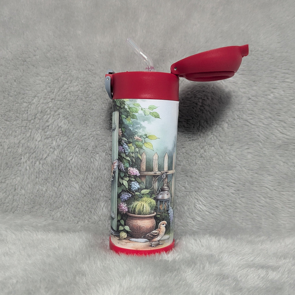 Kids Deer Water Bottle 12oz with Reusable Straw