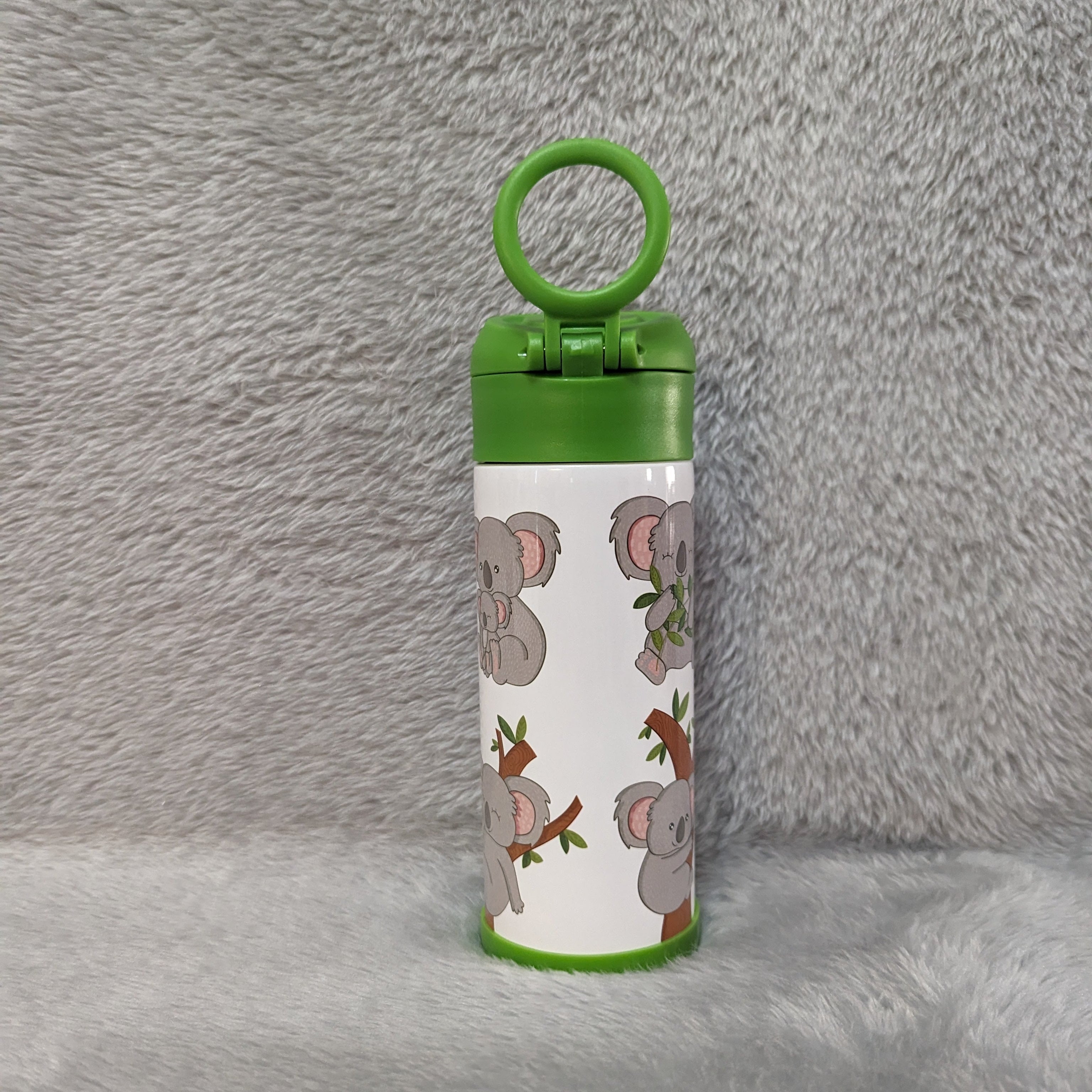 Kids Koala Bear Water Bottle 12oz With Reusable Straw Can Be Personalized