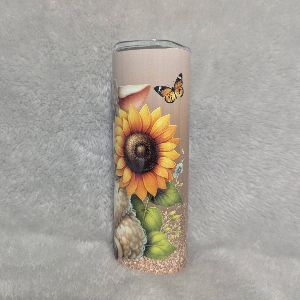 Cute Lamb Tumbler 20oz With Reusable Straw, Can Be Personalized