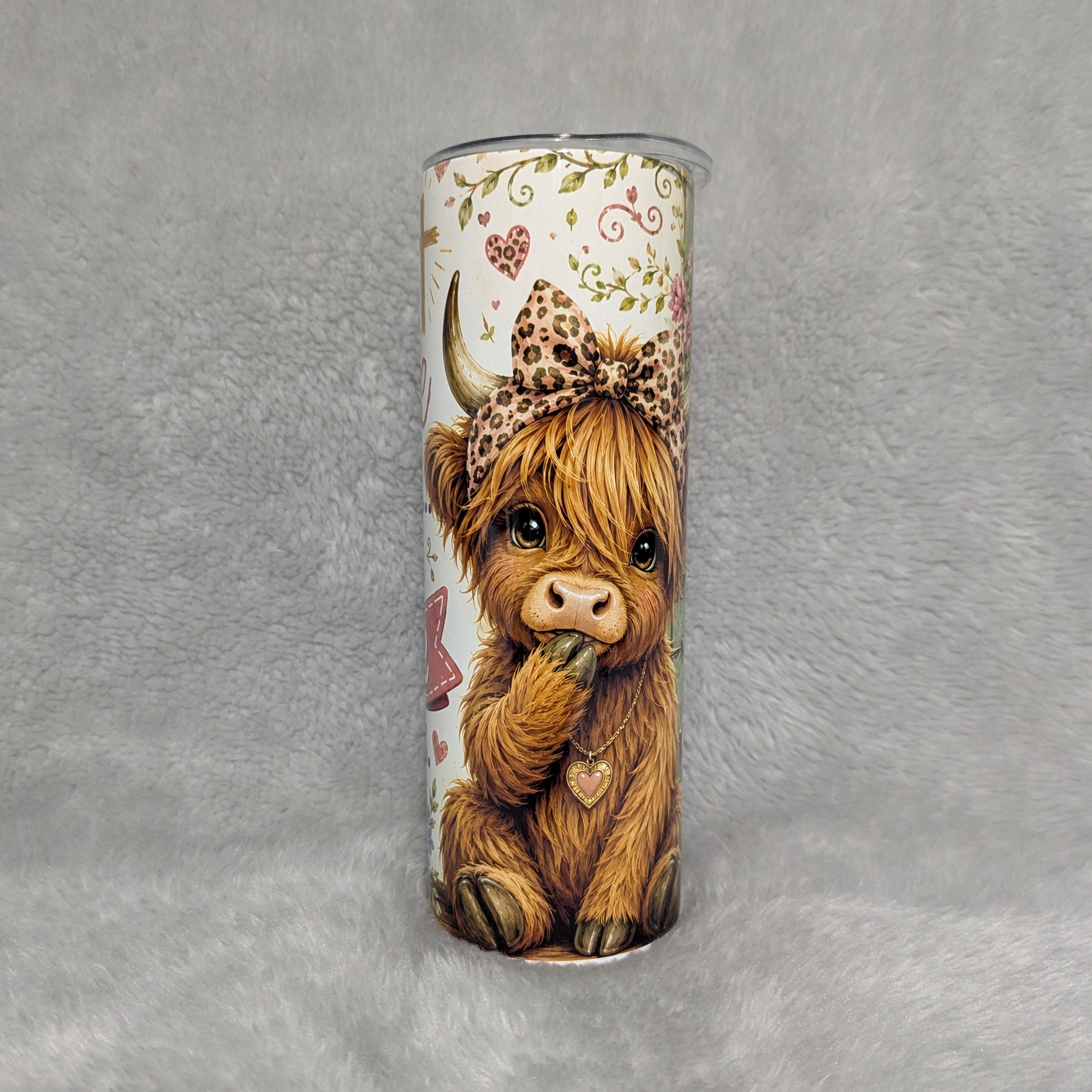 Faith-Inspired Highland Cow Tumbler 20oz With Reusable Straw