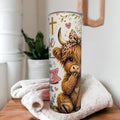 Faith-Inspired Highland Cow Tumbler 20oz With Reusable Straw