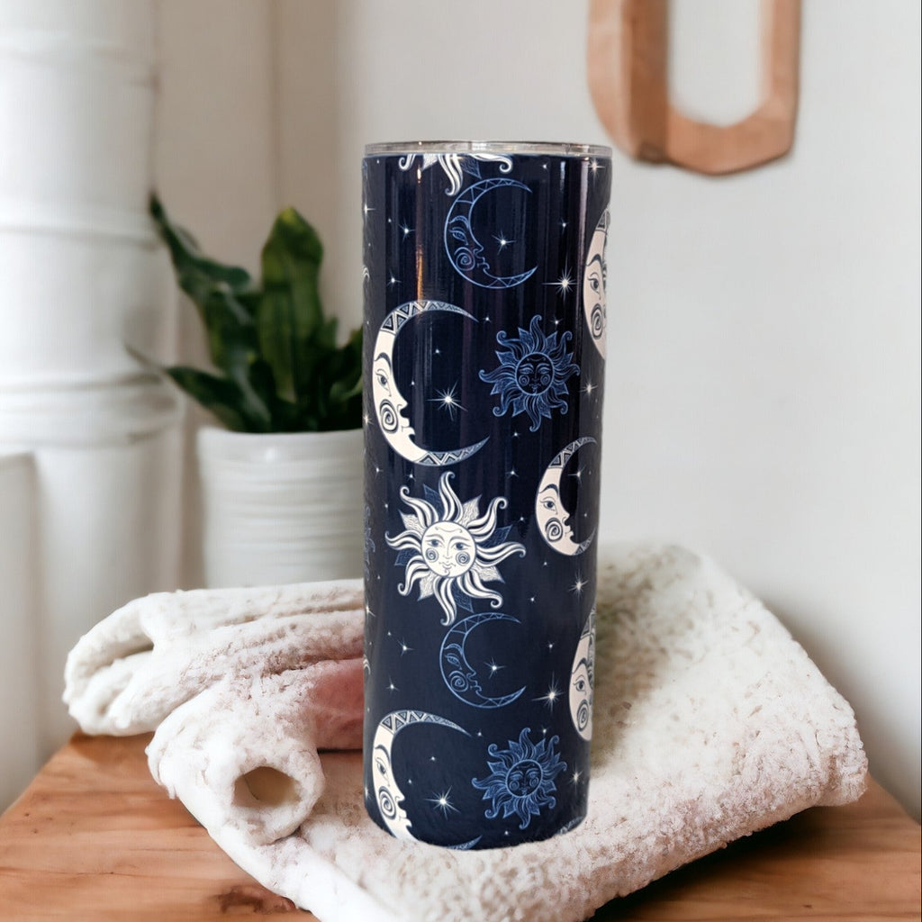 Moon and Sun Tumbler 20oz With Reusable Straw