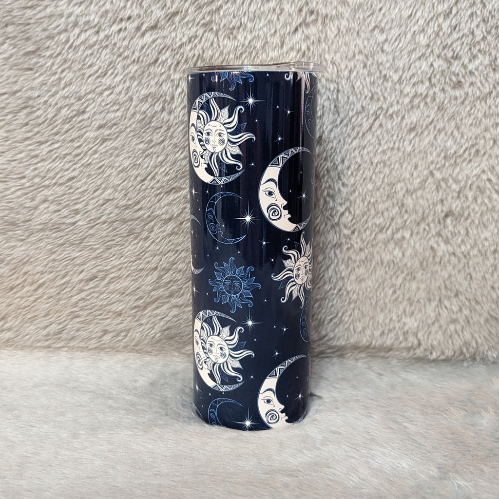 Moon and Sun Tumbler 20oz With Reusable Straw