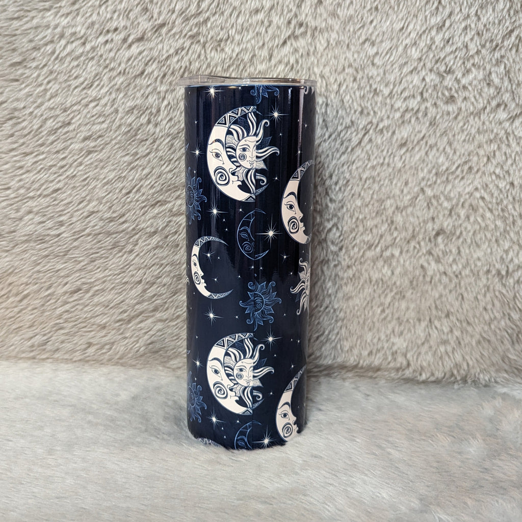 Moon and Sun Tumbler 20oz With Reusable Straw