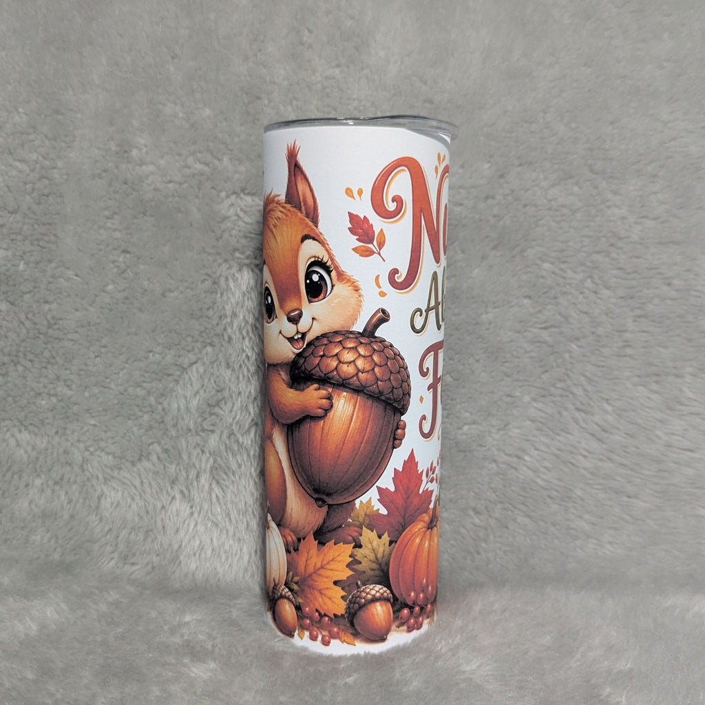 Nuts About Fall Squirrel Tumbler 20oz with Reusable Straw