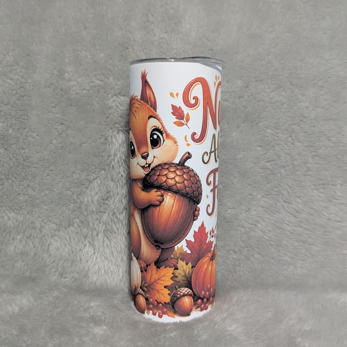 Nuts About Fall Squirrel Tumbler 20oz with Reusable Straw