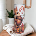 Nuts About Fall Squirrel Tumbler 20oz with Reusable Straw