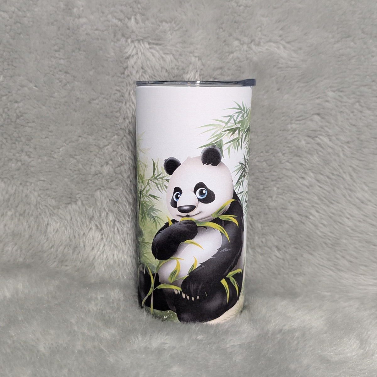 Kids Panda Bear Tumbler 15oz With Reusable Straw, Can Be Personalized