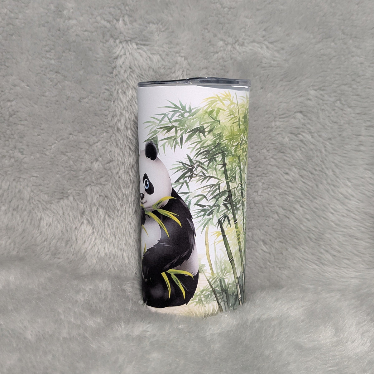 Kids Panda Bear Tumbler 15oz With Reusable Straw, Can Be Personalized