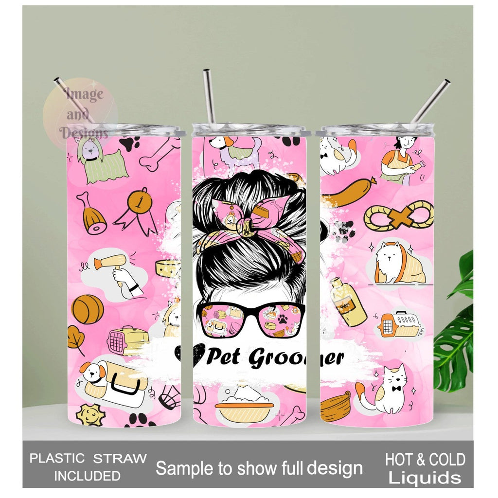 Pet Groomer Tumbler  20oz With Reusable Straw, Can Be Personalized