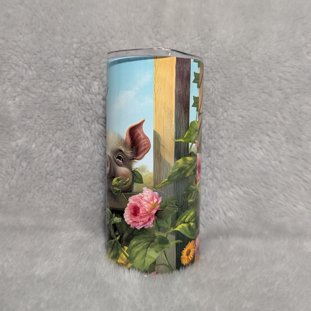Kids Pig Tumbler 15oz With Reusable Straw, Can Be Personalized