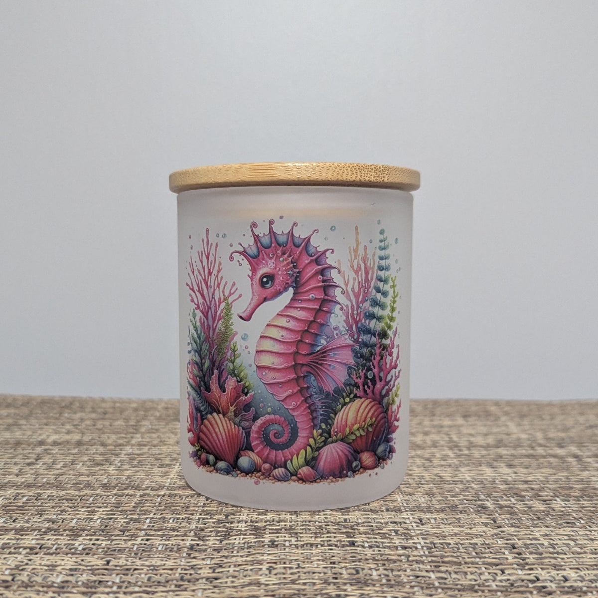 Pink Seahorse Candle Holder With A Battery Operated Flickering Tea Light