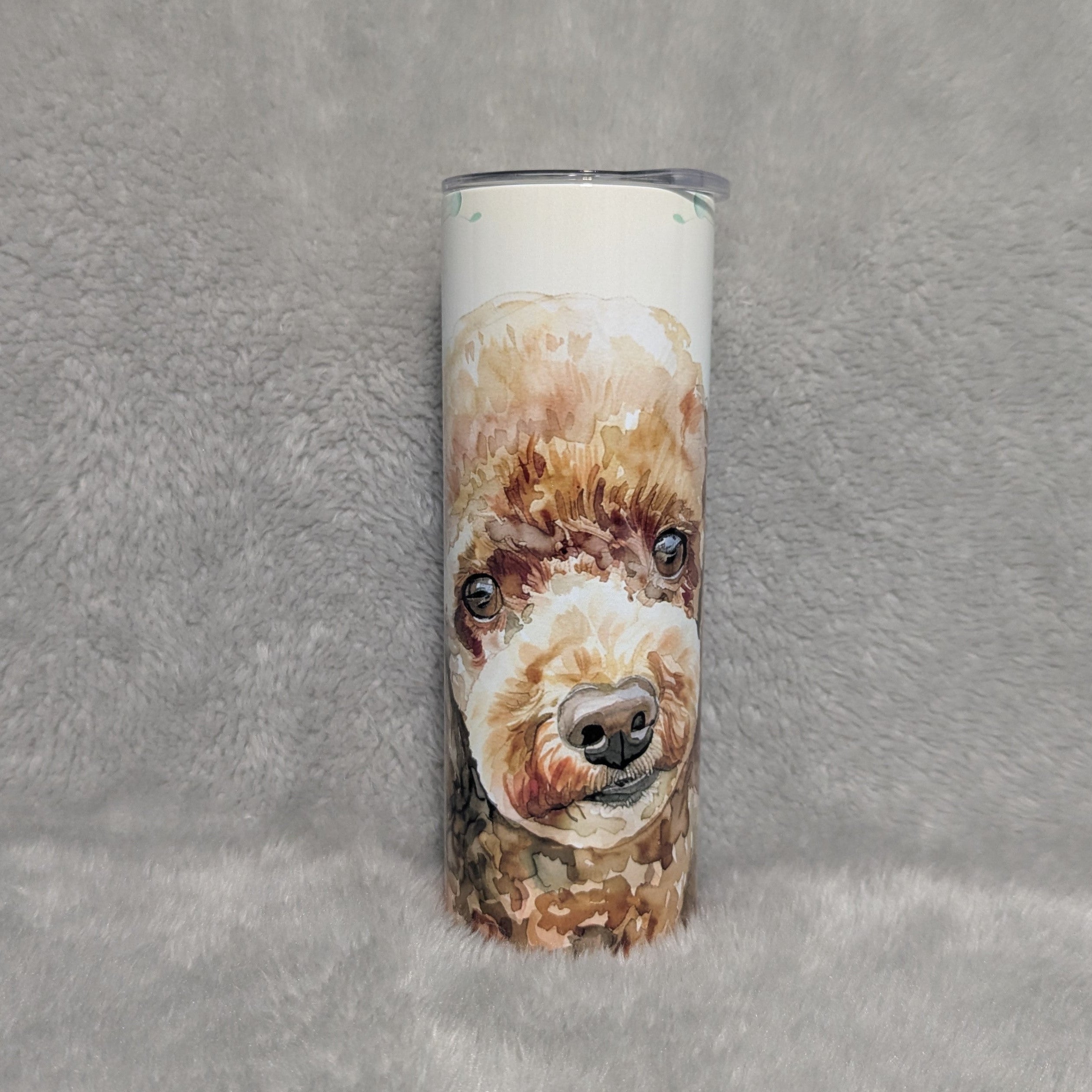 Poodle Tumbler  20oz With Reusable Straw, Can Be Personalized