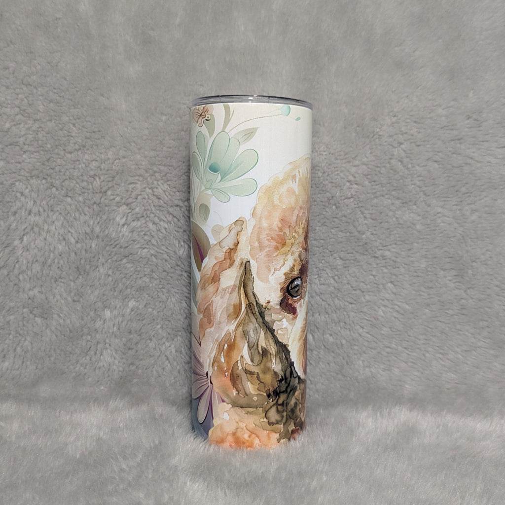 Poodle Tumbler  20oz With Reusable Straw, Can Be Personalized