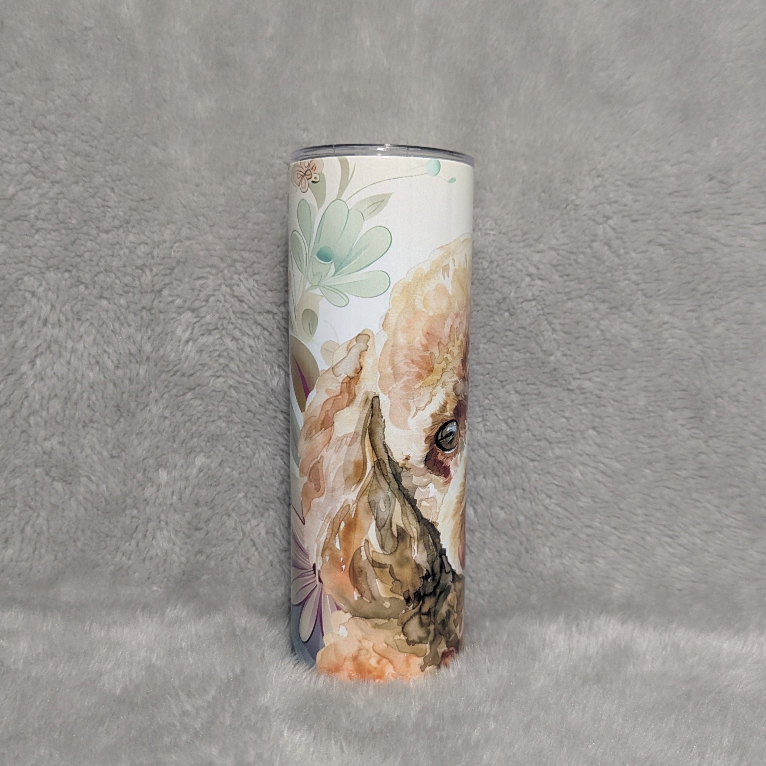 Poodle Tumbler  20oz With Reusable Straw, Can Be Personalized