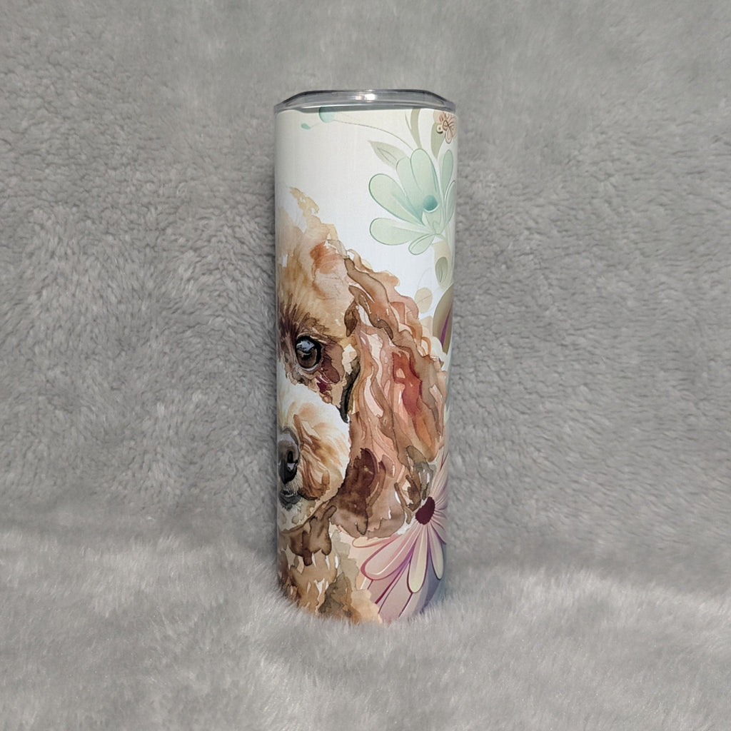 Poodle Tumbler  20oz With Reusable Straw, Can Be Personalized