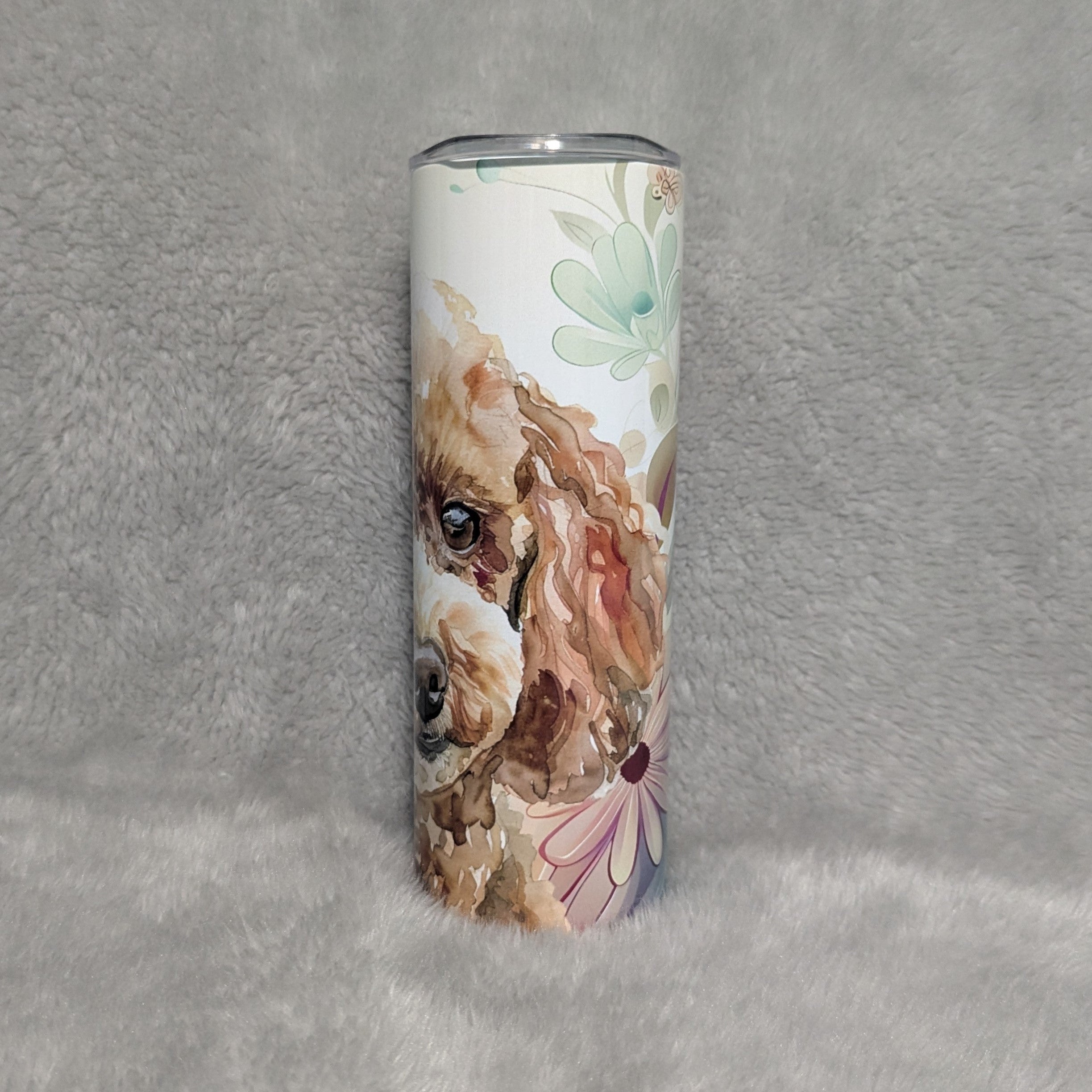 Poodle Tumbler  20oz With Reusable Straw, Can Be Personalized