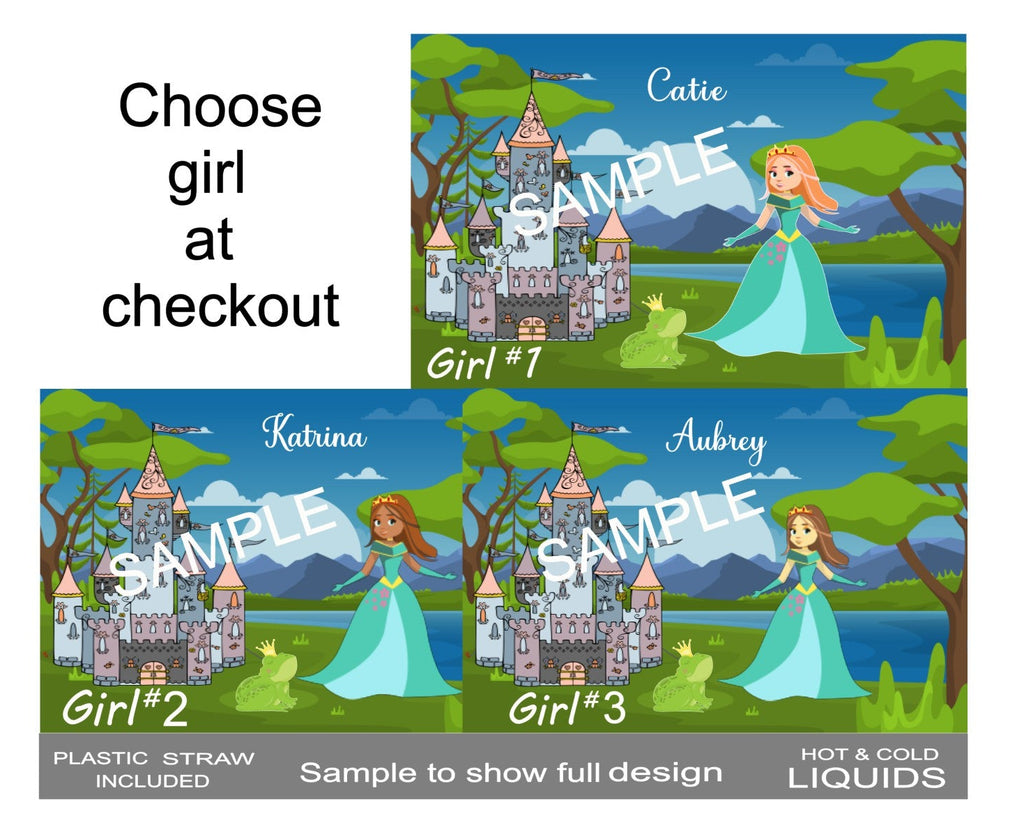 Kids Princess Tumbler 15oz With Reusable Straw, Can Be Personalized