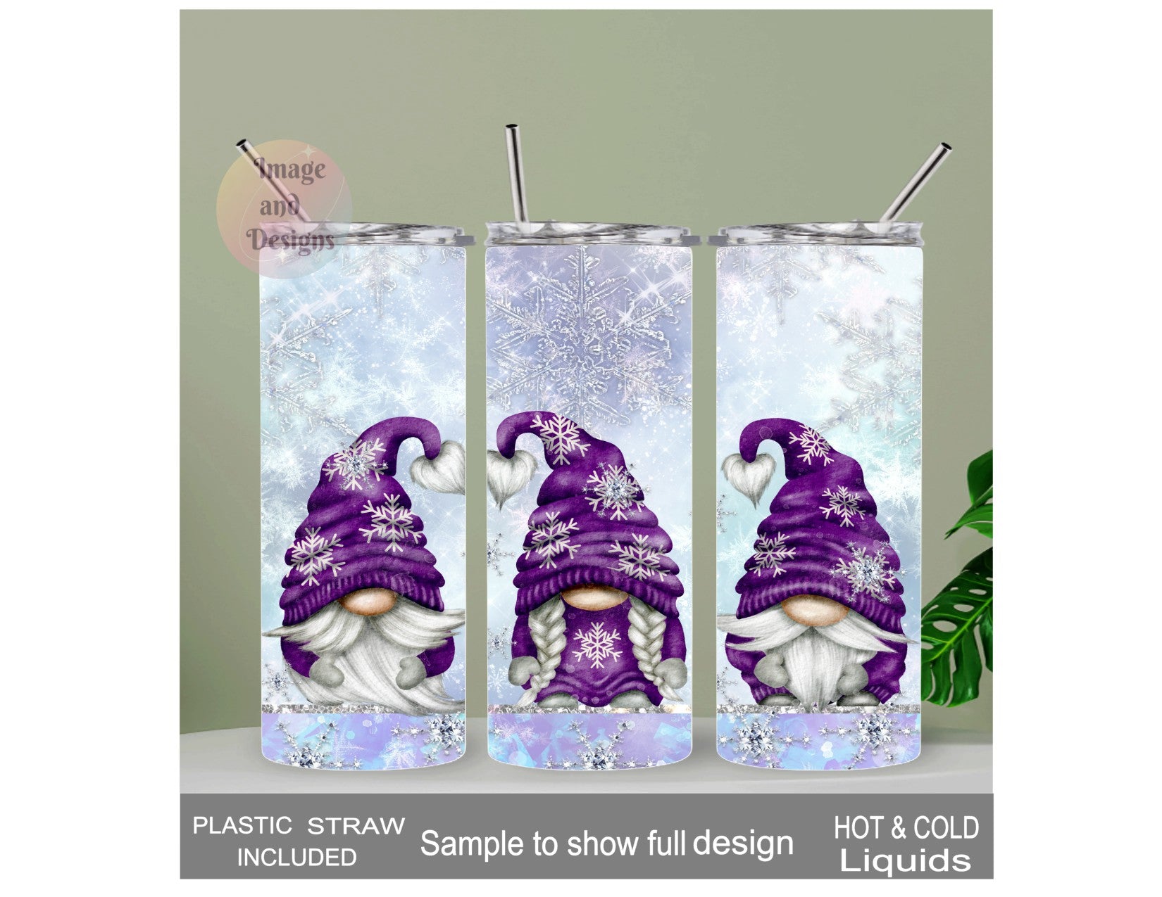 Gnome With A Winter Design Tumbler 20oz Can Be Personalized