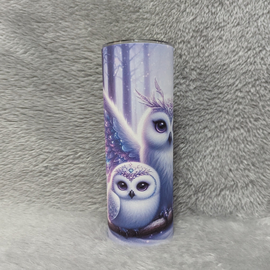 Beautiful Owl Tumbler 20oz With Reusable Straw, Can Be Personalized