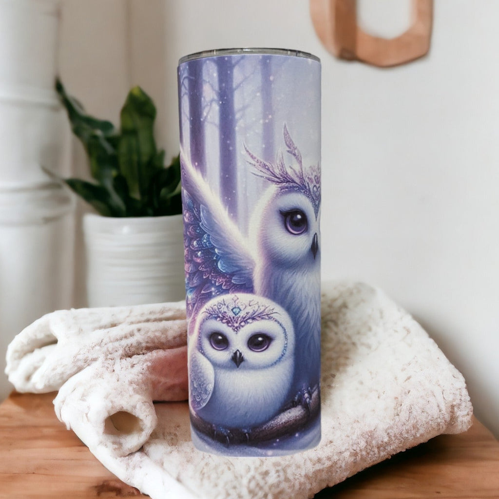 Beautiful Owl Tumbler 20oz With Reusable Straw, Can Be Personalized