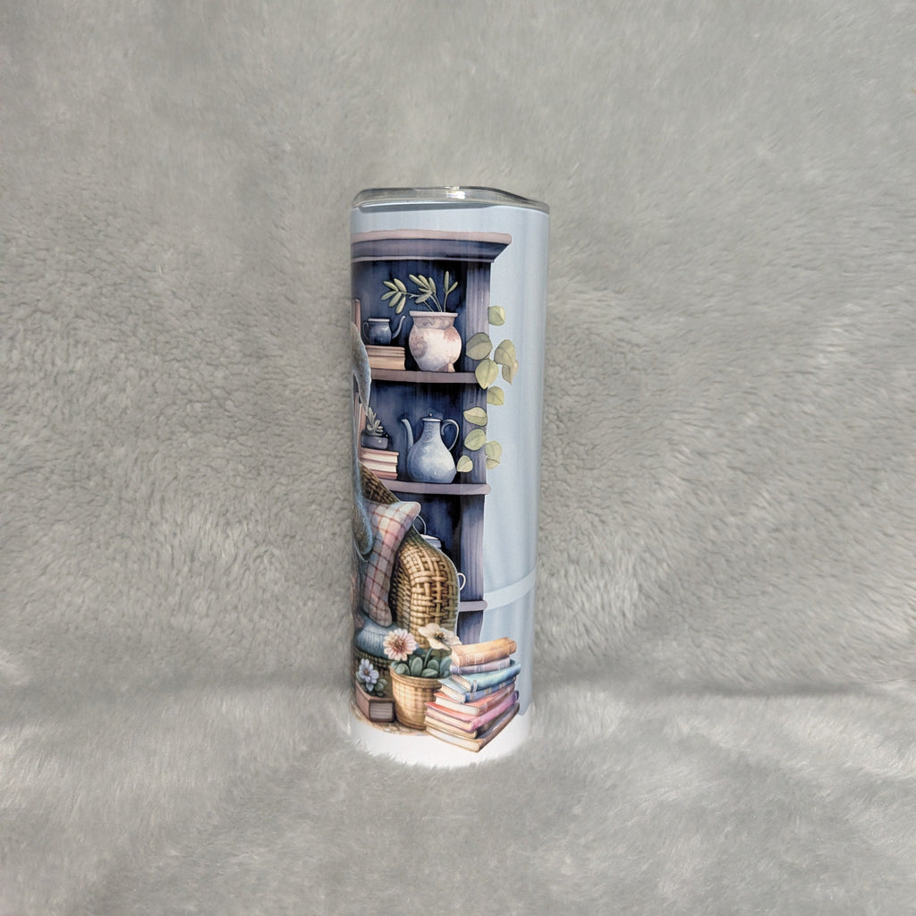 Reading Gnome Tumbler 20oz With Reusable Straw, Can Be Personalized