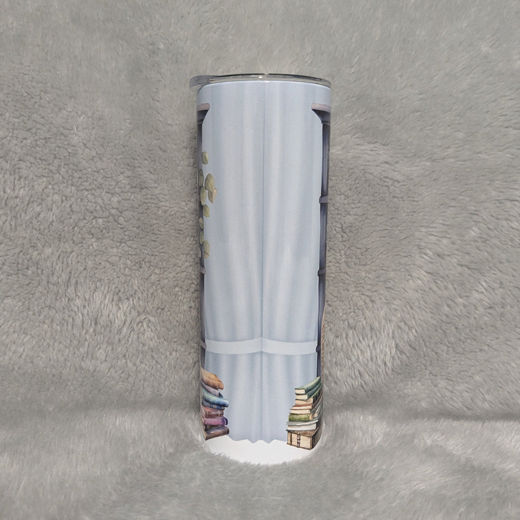 Reading Gnome Tumbler 20oz With Reusable Straw, Can Be Personalized
