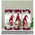 Christmas Gnome Tumbler 20oz With Reusable Straw, Can Be Personalized