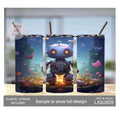 Kids Robot Tumbler 15oz With Reusable Straw, Can Be Personalized