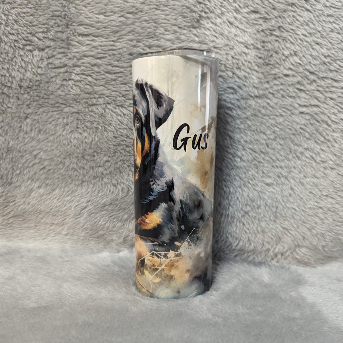 Rottweiler Tumbler 20oz With Reusable Straw, Can Be Personalized