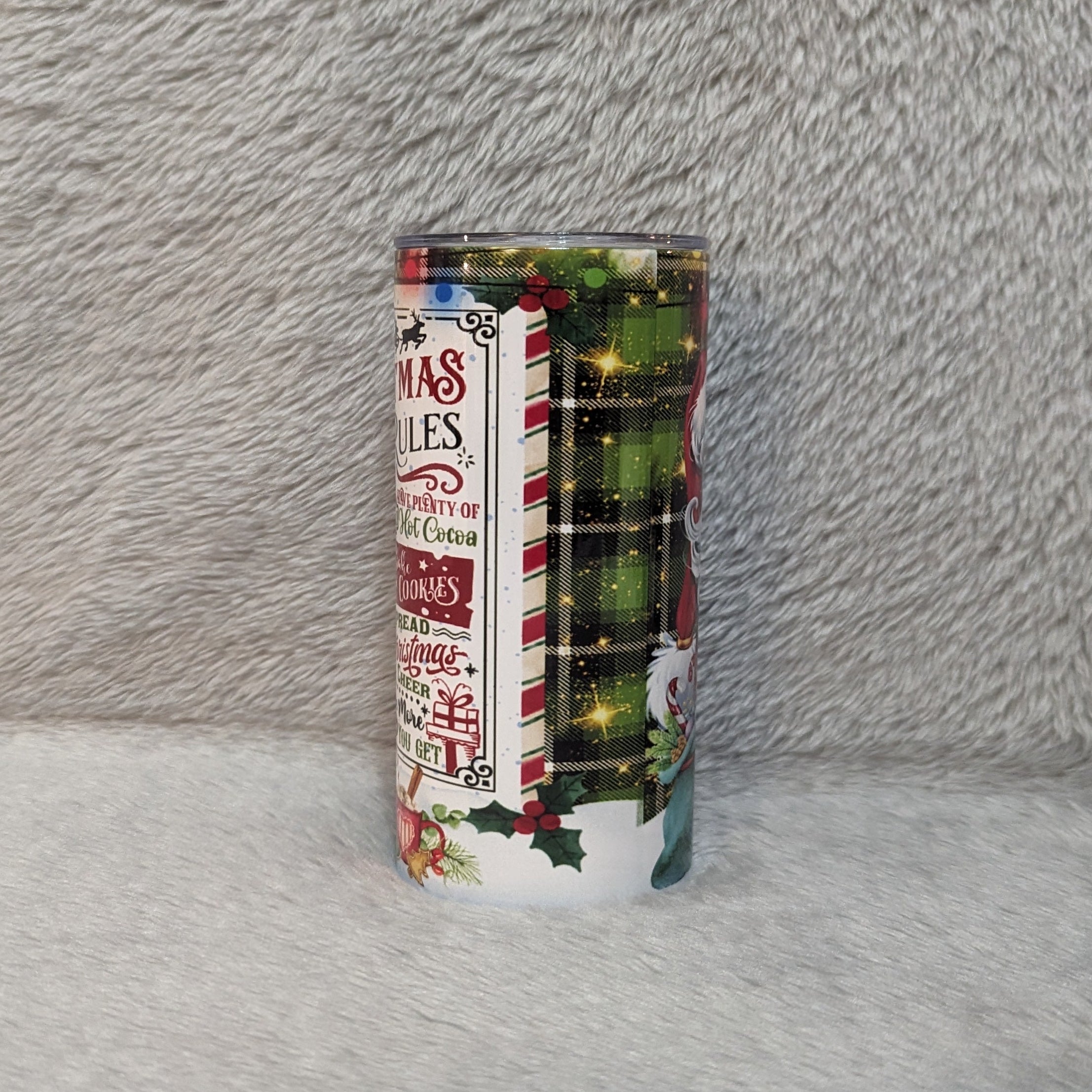 Kids Santa Tumbler 15oz With Reusable Straw Can Be Personalized