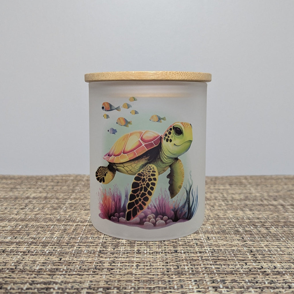 Sea Turtle Candle Holder With A Battery Operated Flickering Tea Light