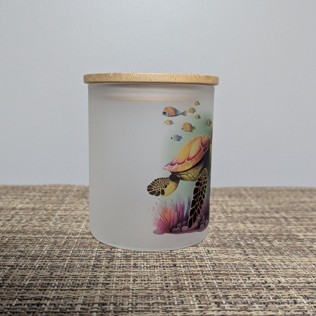 Sea Turtle Candle Holder With A Battery Operated Flickering Tea Light