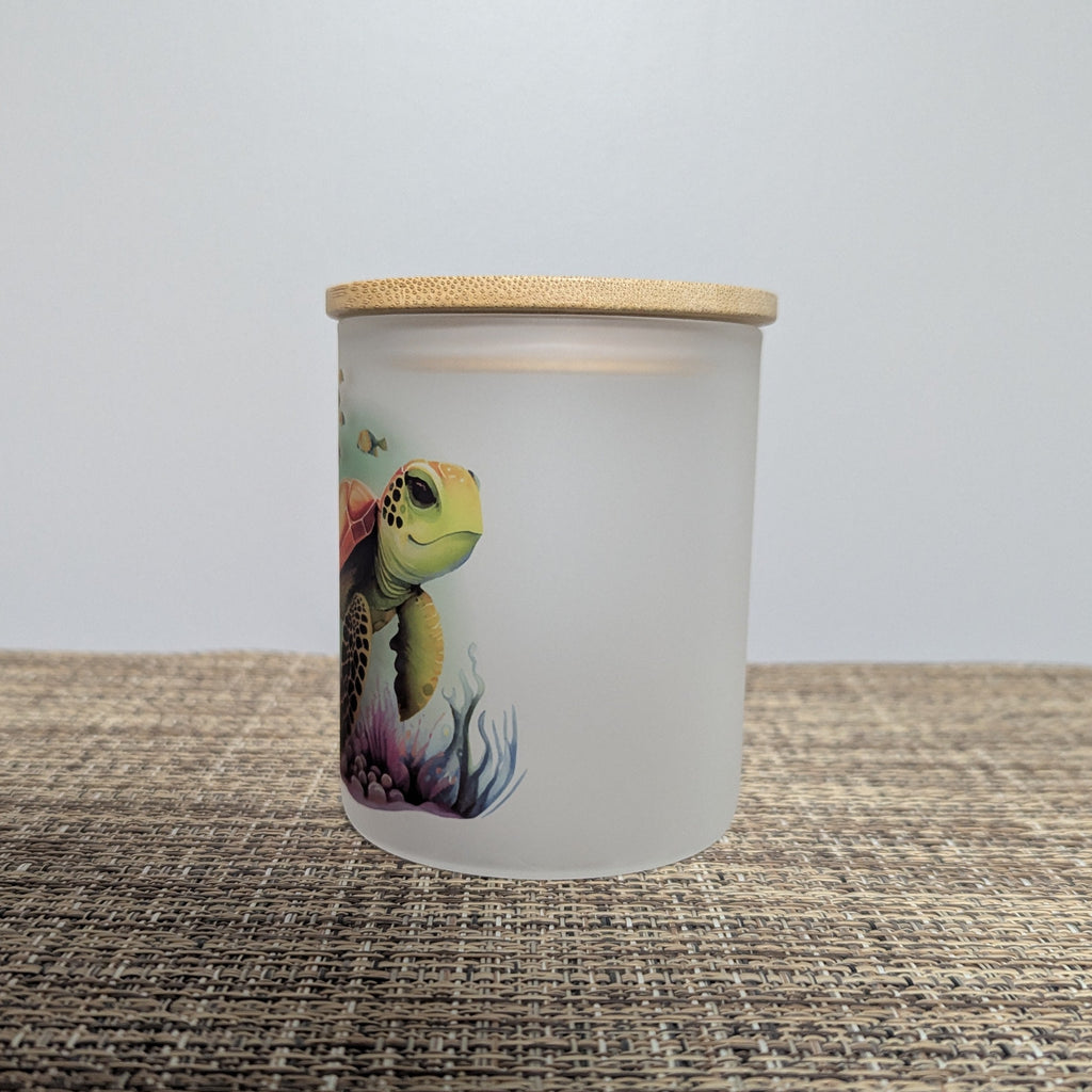 Sea Turtle Candle Holder With A Battery Operated Flickering Tea Light