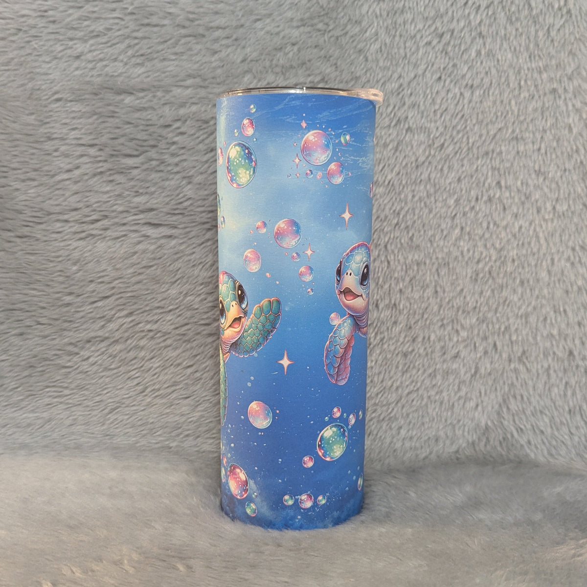 Colorful Sea Turtle Tumbler 20oz With Reusable Straw, Can Be Personalized