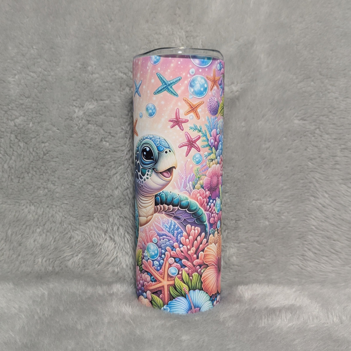 Beautiful Sea Turtle Tumbler 20oz With Reusable Straw, Can Be Personalized