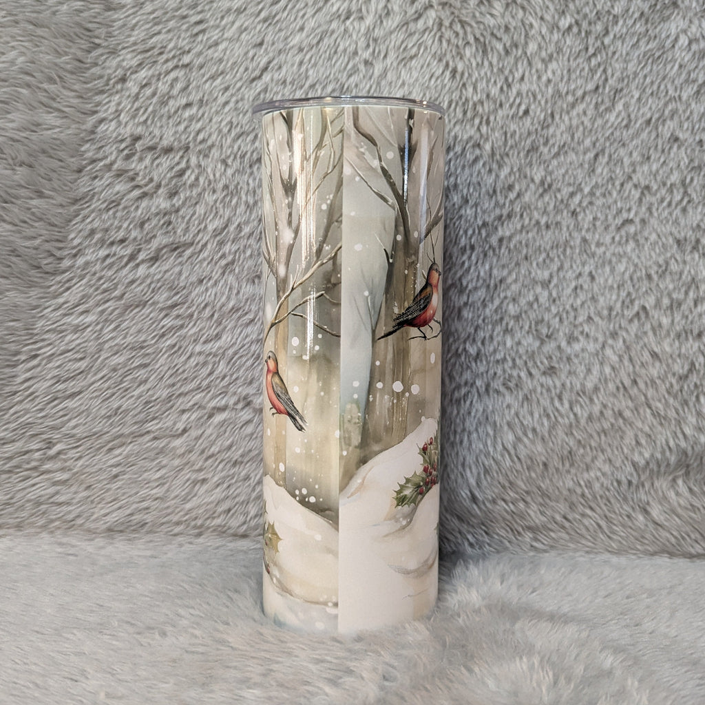 Festive Snowman Tumbler 20oz With Reusable Straw, Can Be Personalized