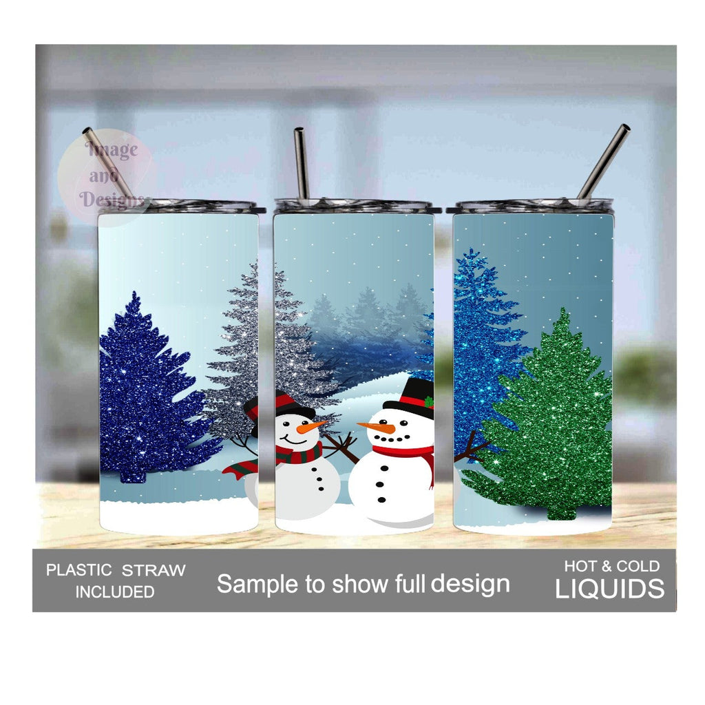 Kids Snowman Tumbler 15oz With Reusable Straw, Can Be Personalized