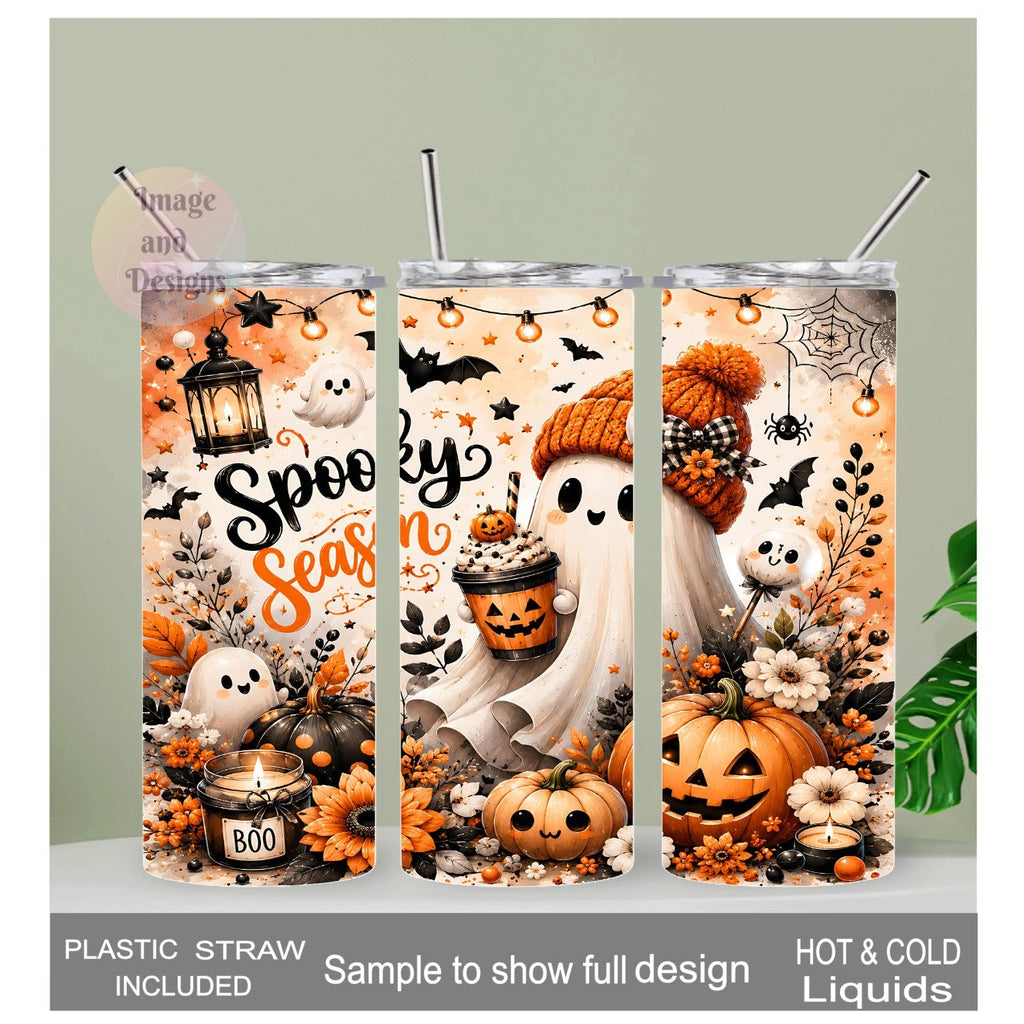 Spooky Season Halloween Tumbler 20oz, Includes A Reusable Straw