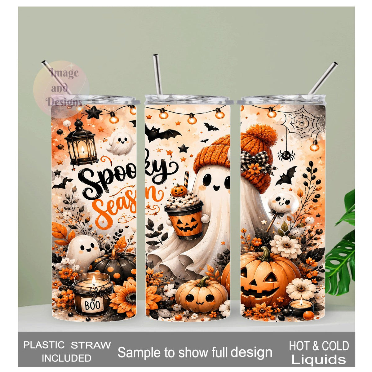 Spooky Season Halloween Tumbler 20oz, Includes A Reusable Straw