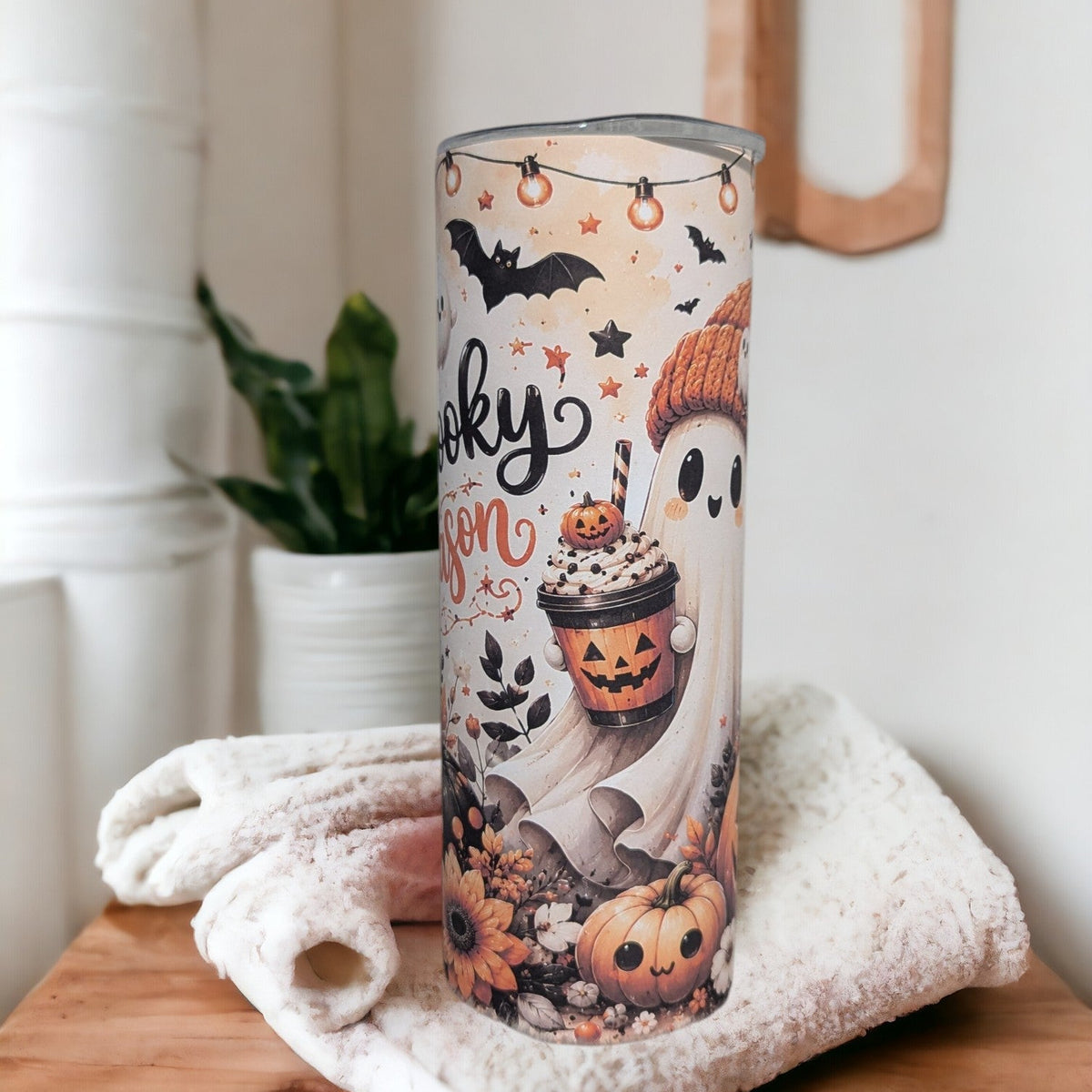 Spooky Season Halloween Tumbler 20oz, Includes A Reusable Straw