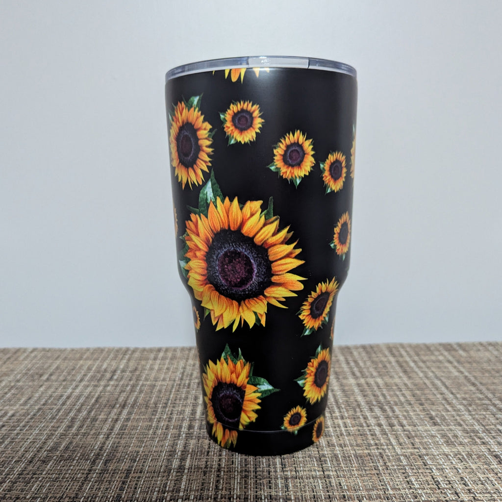 30oz Sunflower Tumbler With Reusable Straw - Insulated Travel Mug