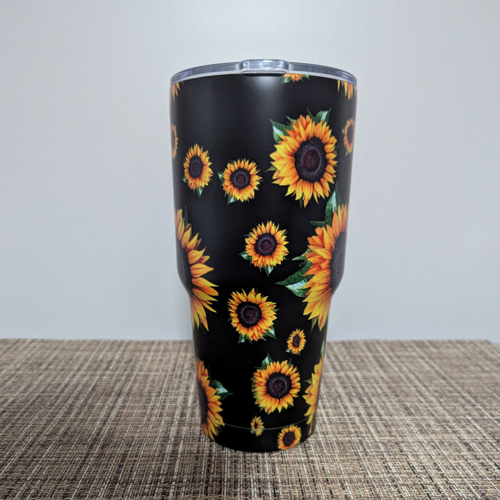 30oz Sunflower Tumbler With Reusable Straw - Insulated Travel Mug