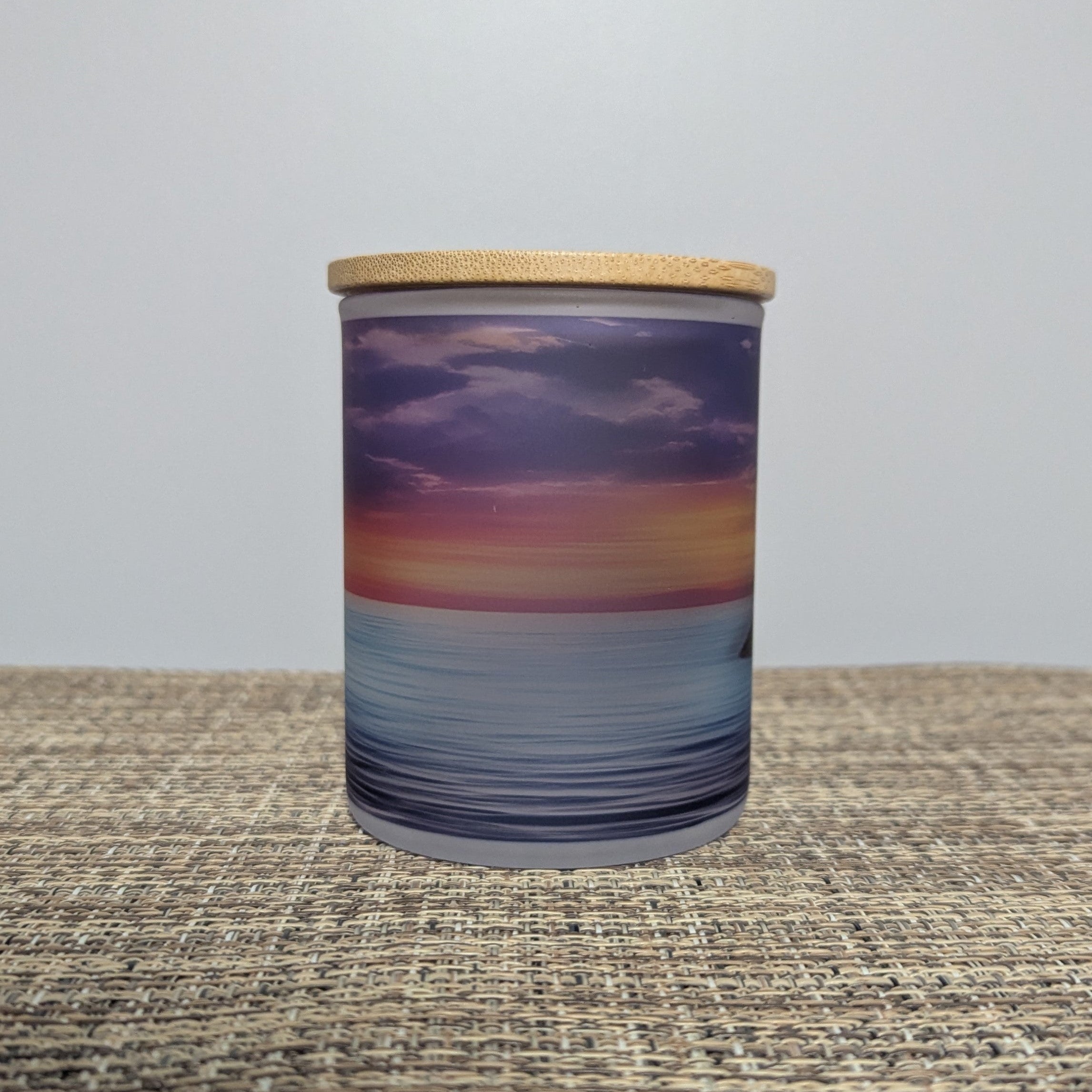 Sunset Design Candle Holder With A Battery Operated Flickering Tea Light