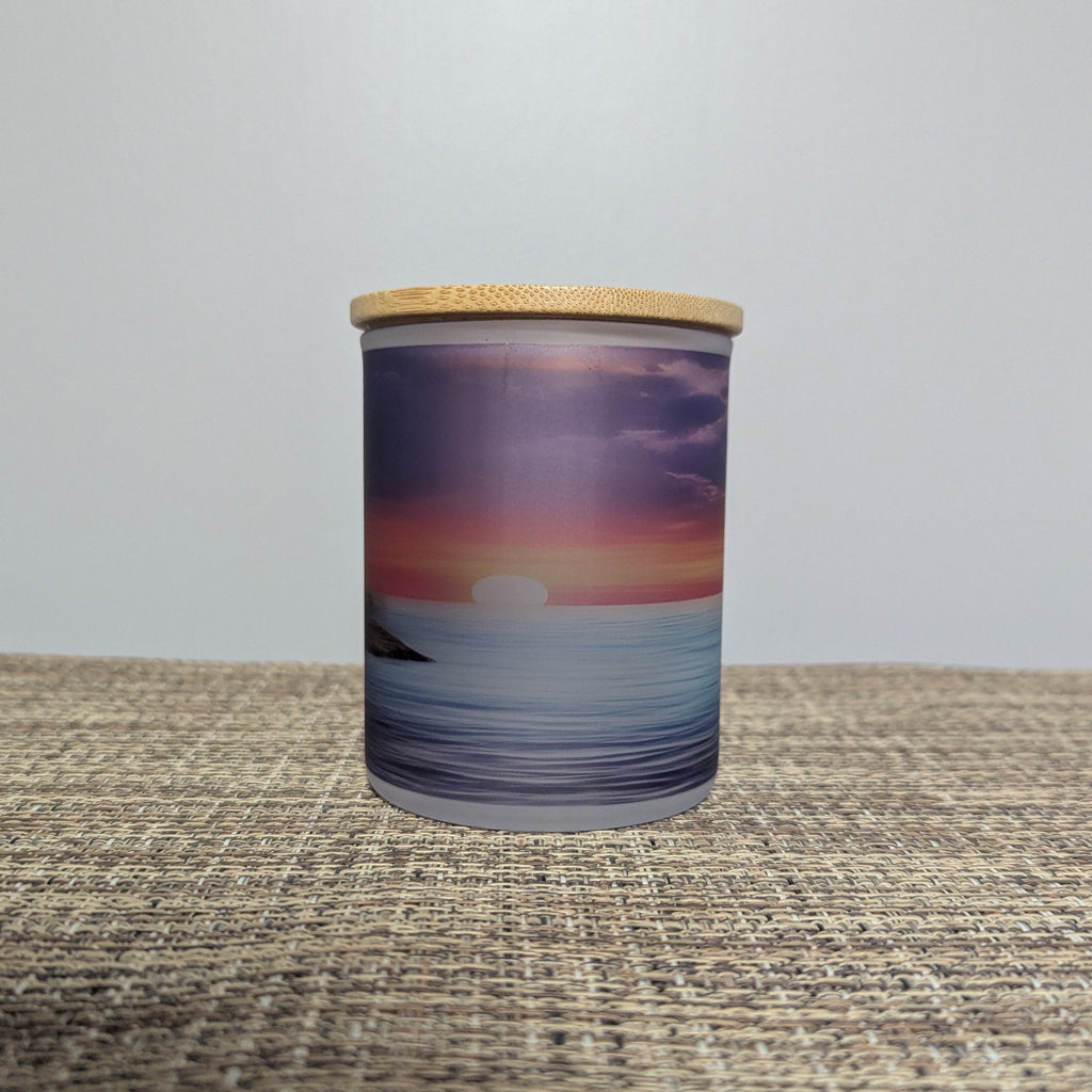 Sunset Design Candle Holder With A Battery Operated Flickering Tea Light