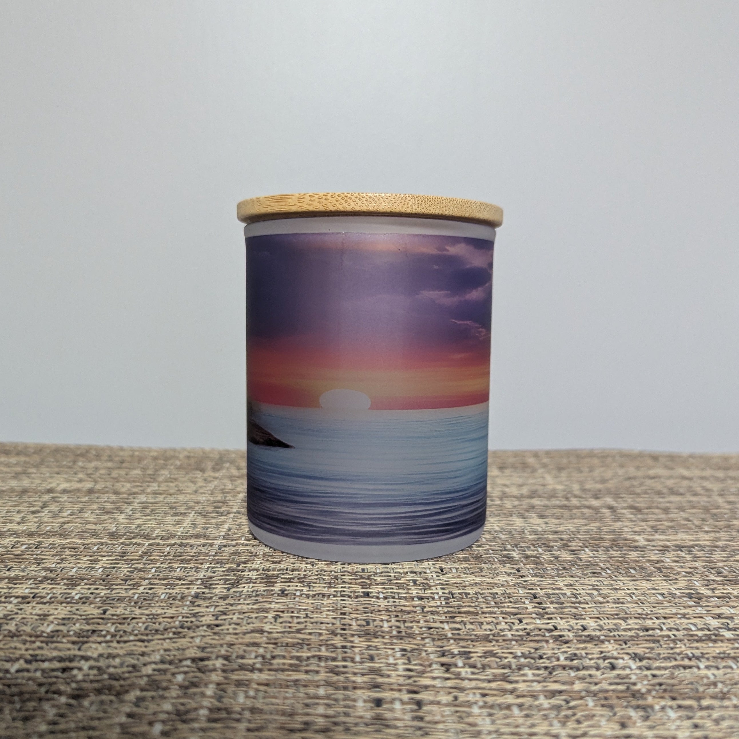 Sunset Design Candle Holder With A Battery Operated Flickering Tea Light